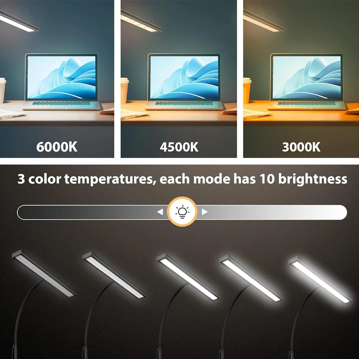 Eye-Caring Desk Light Lamp with Stepless Dimming Adjustable