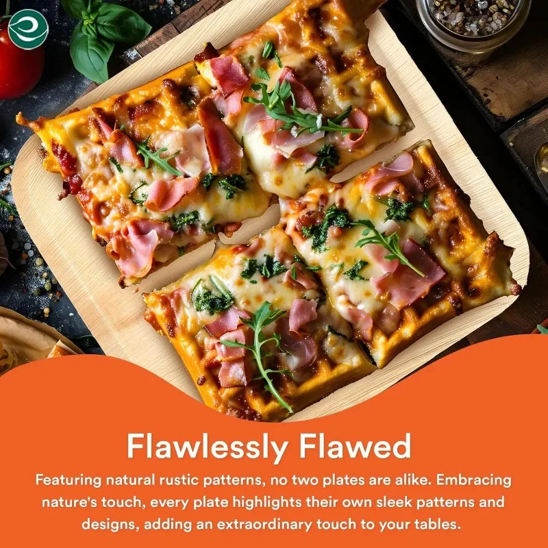 Compostable 10 Inch Palm Leaf Square Plates