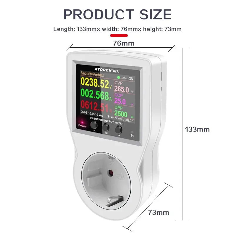 AC220V 110V 16A WIFI Smart Socket Digital Wattmeter EU Plug