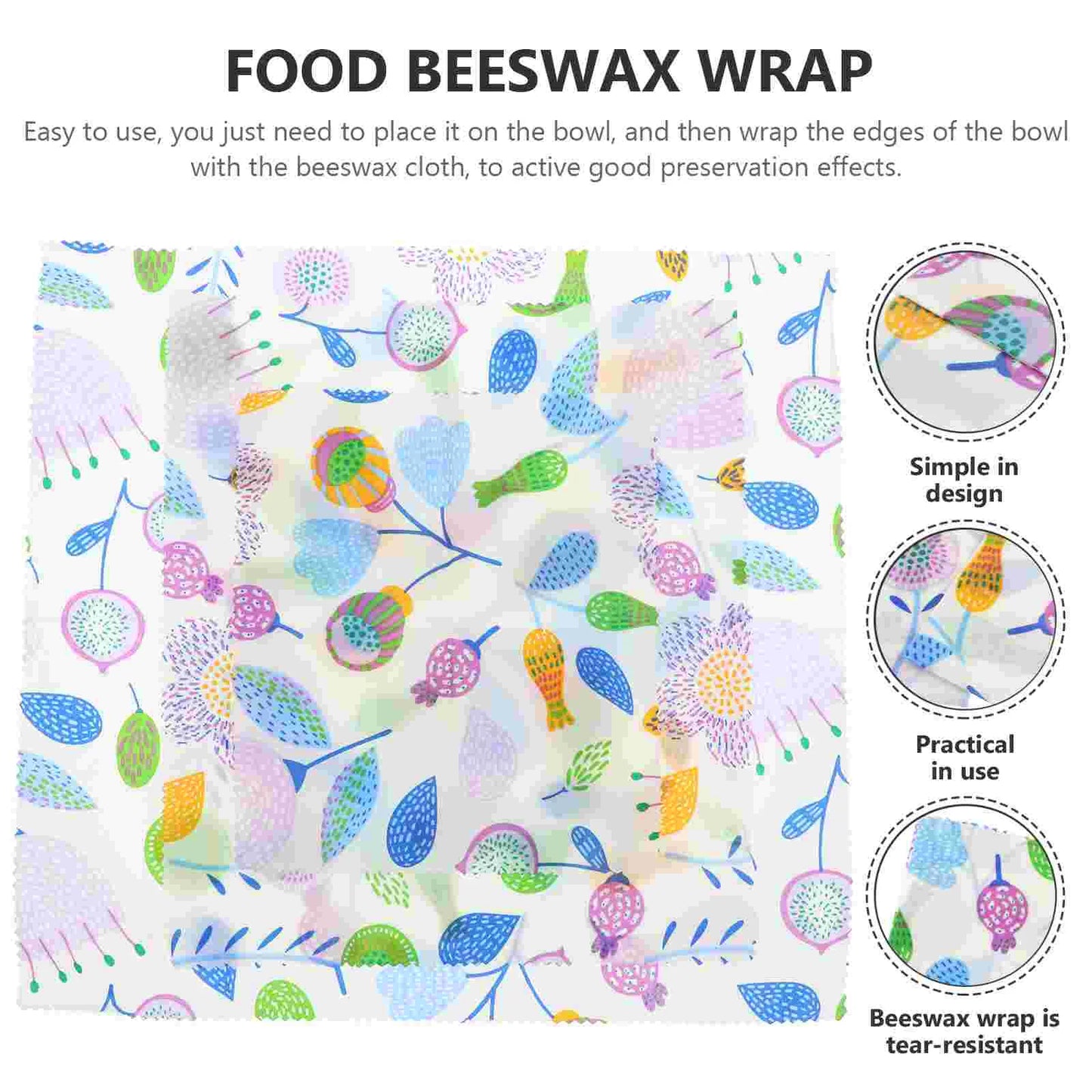 3 Pcs Food Packing Beeswax Wrap