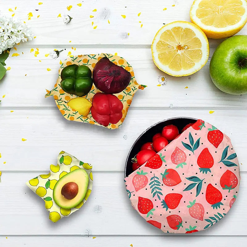9 Pcs Reusable Food Packaging Beeswax Wrap