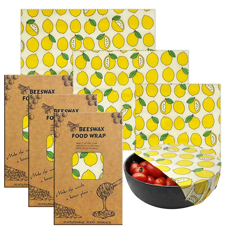 9 Pcs Reusable Food Packaging Beeswax Wrap