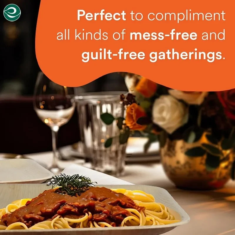 Compostable 10 Inch Palm Leaf Square Plates