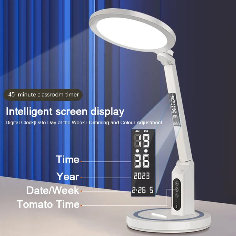 LED Clock Table Lamp