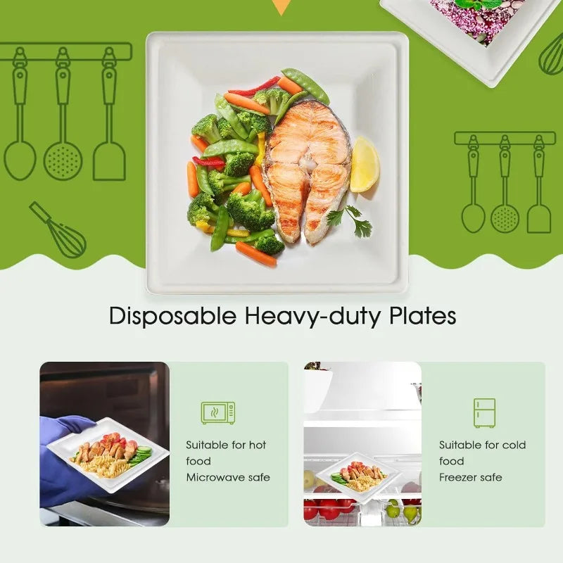 120 Pack Compostable Paper Plates