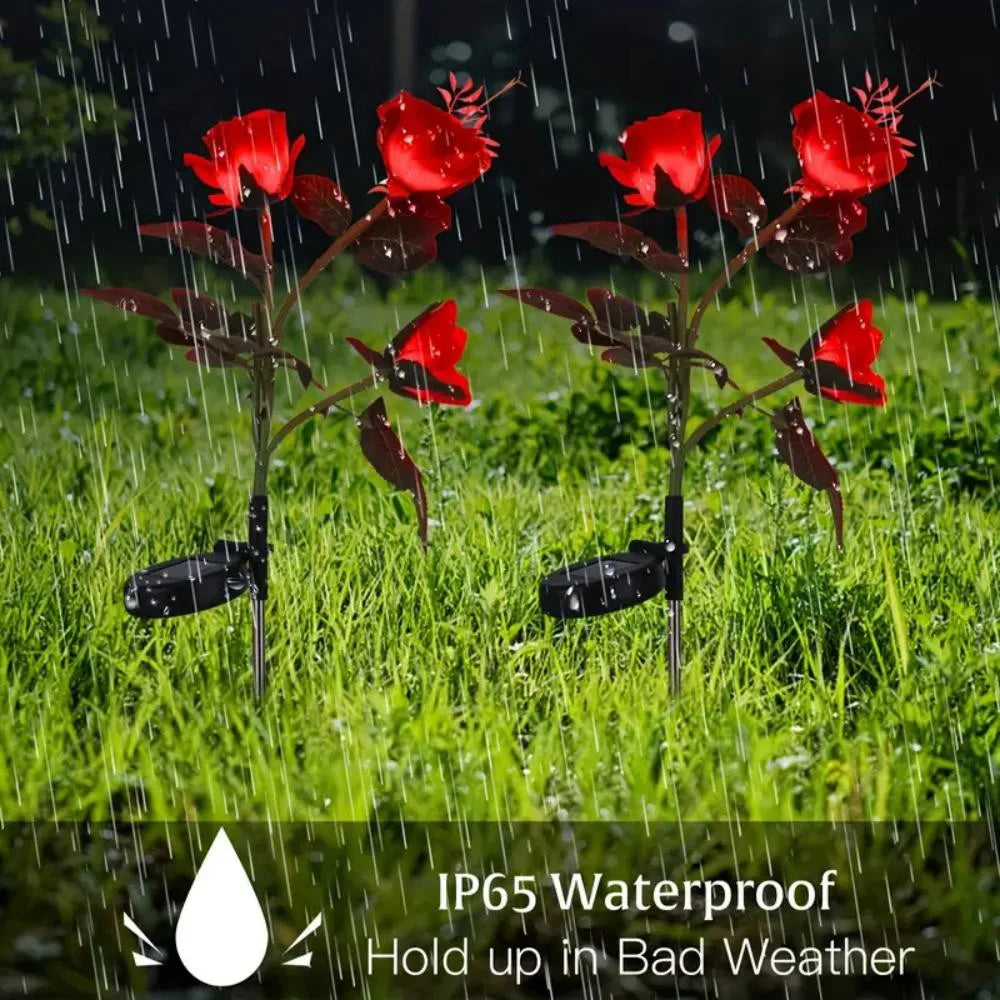 3 Heads Solar LED Romantic Garden Rose