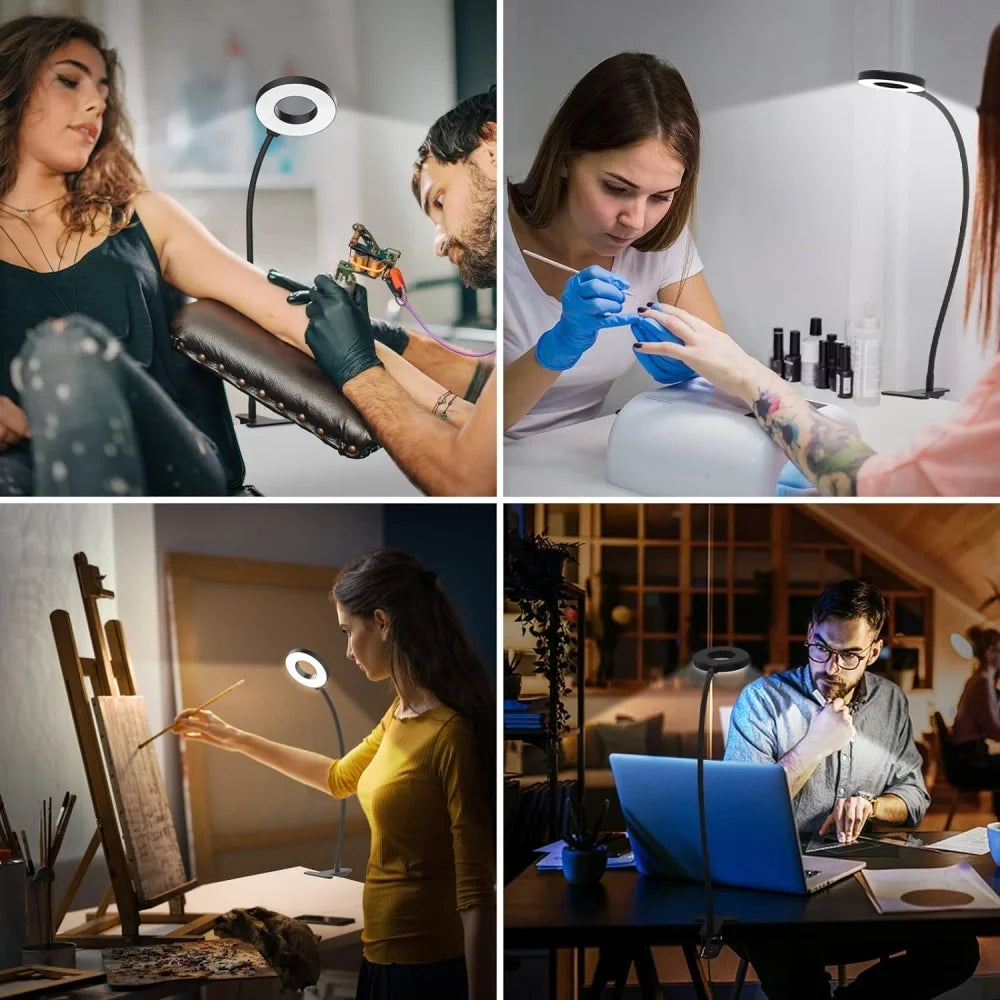 LED Reading Light with Clamp 3 Color & 10 Brightness Desk Lamp