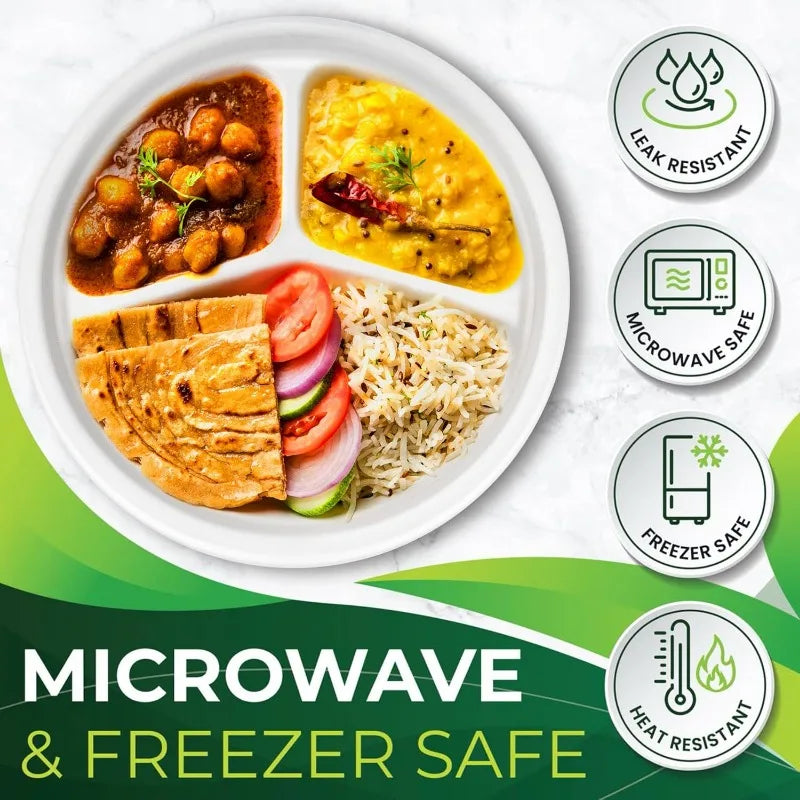 150PCS Compostable 10in Paper Plates