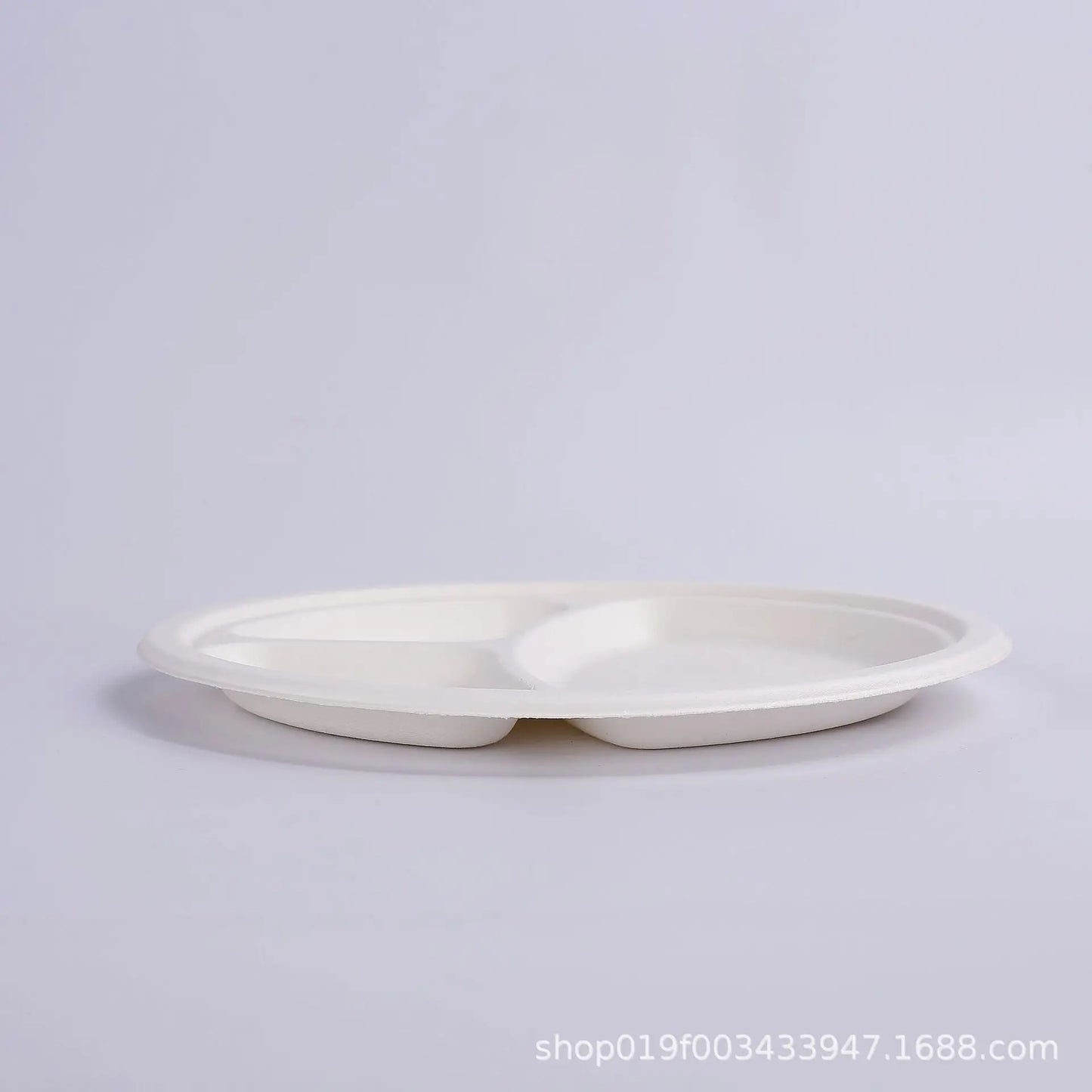 9"/10" 50pcs Disposable sugarcane pulp three grid Compostable Paper Plates