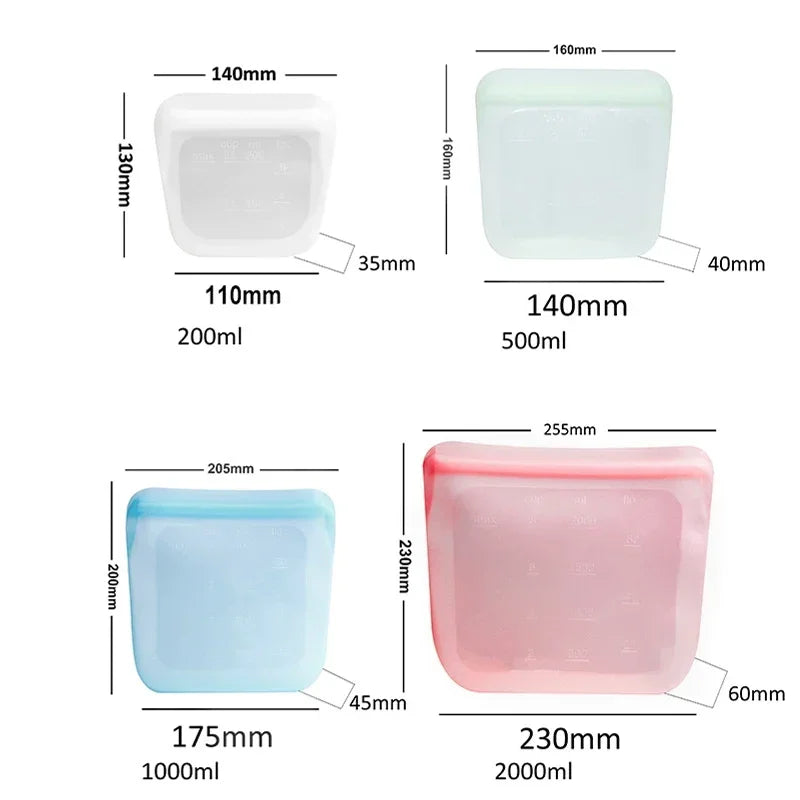 Silicone Food Storage Containers Reusable Bag