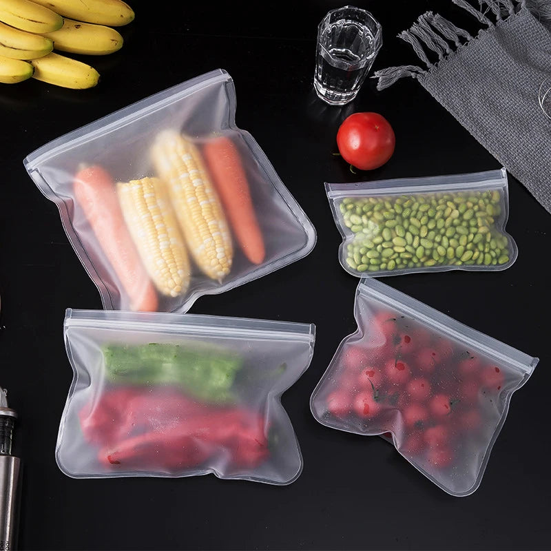 1/2/3/5Pcs Reusable Food Freezer Bags