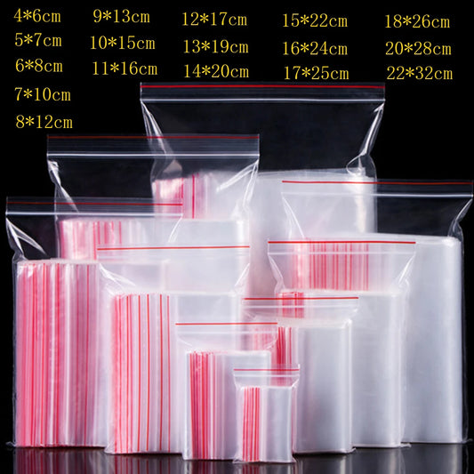 100pcs/pack Small Zip Lock Food Storage Bag