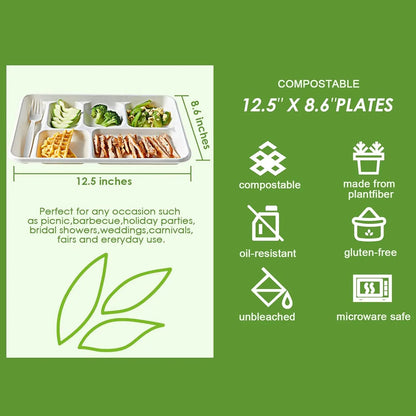 6 Compartment 90 Pack Compartment Paper Plate