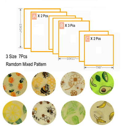 3/7 Pcs Beeswax Food Wraps