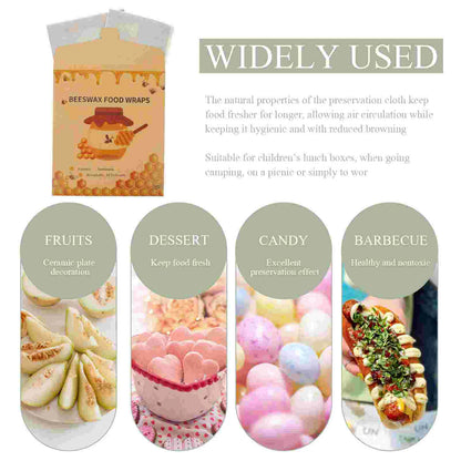 3 Pcs Reusable Fresh Keeping Beeswax Wrap