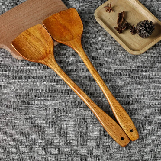 Bamboo Wood Spatula 39cm Long Handle