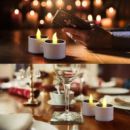 Solar Tea Lights Rechargeable Candles for Party Garden
