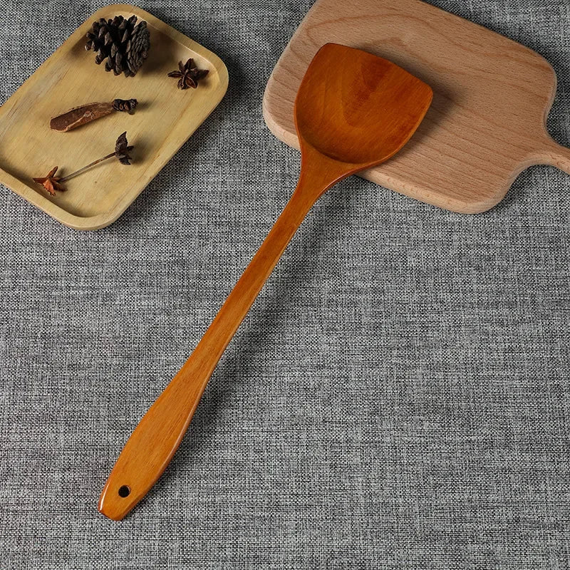 Bamboo Wood Spatula 39cm Long Handle