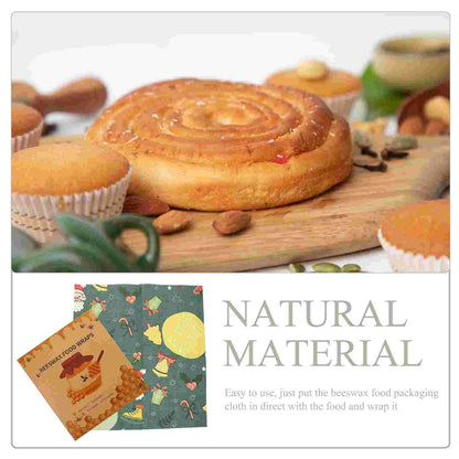 3 Pcs Reusable Fresh Keeping Beeswax Wrap