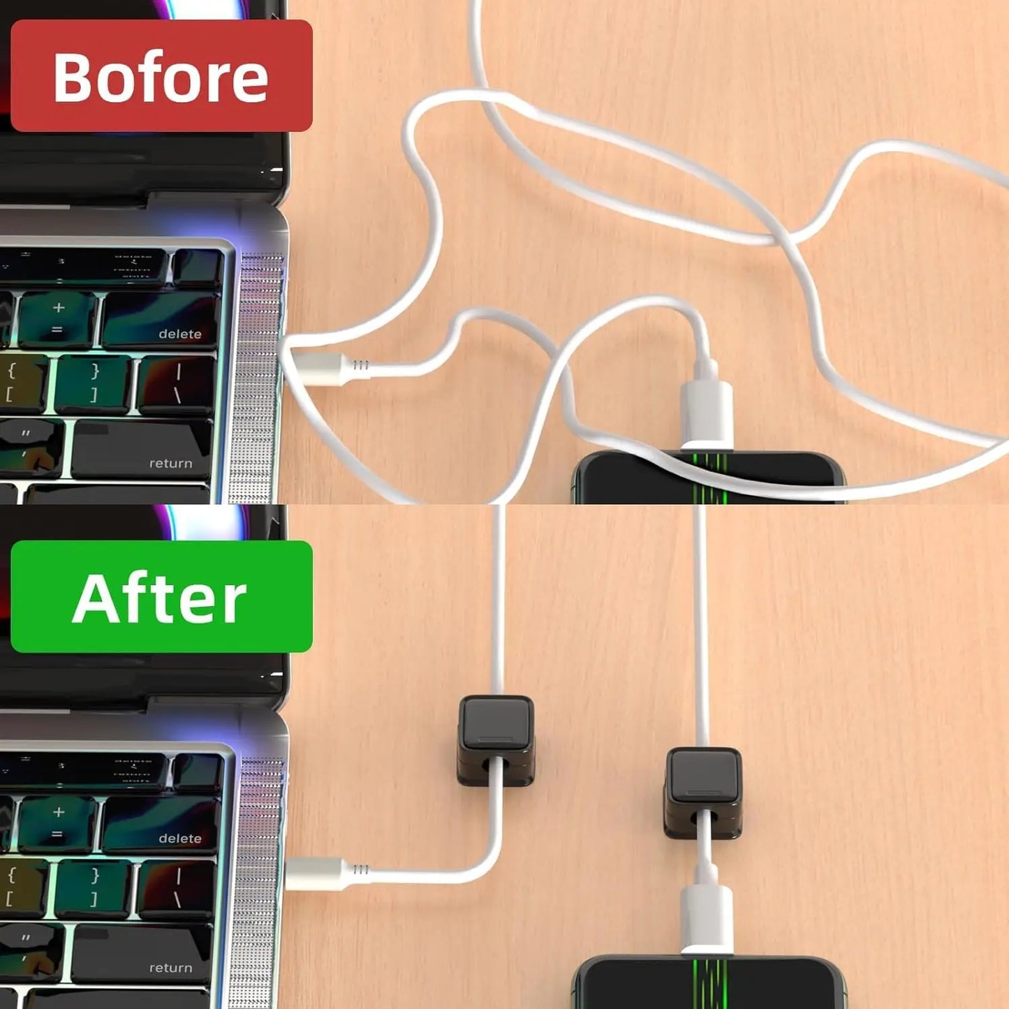 No-Drill Adhesive Cord Holders for Desk