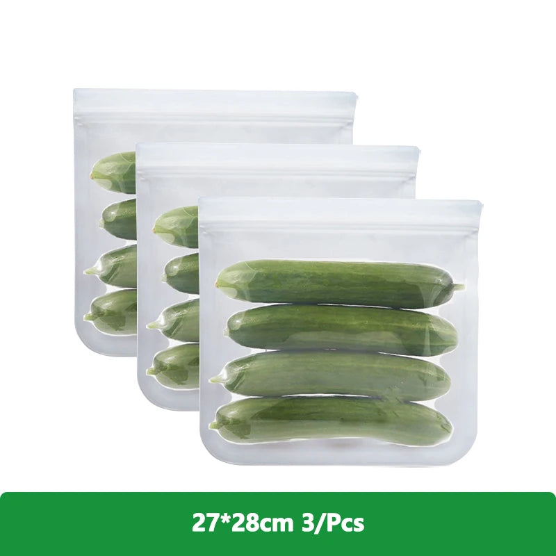 1/2/3/5Pcs Reusable Food Freezer Bags