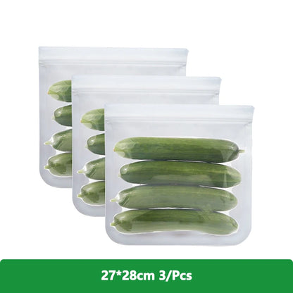 1/2/3/5Pcs Reusable Food Freezer Bags