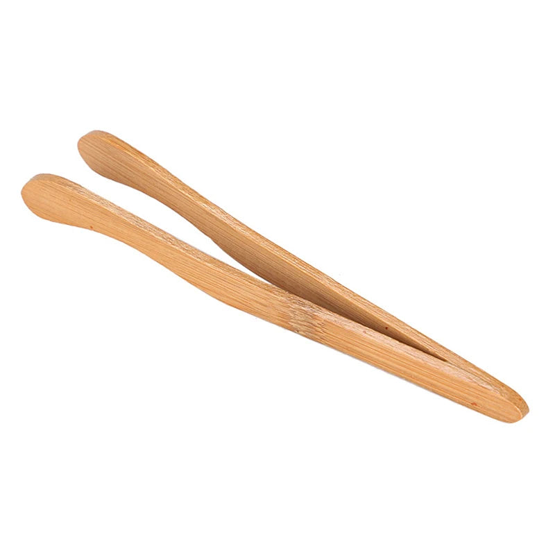 1Pc Bamboo Cooking Kitchen Tongs Food BBQ Tool Salad Bacon Steak Bread Cake Wooden Clip Home Kitchen Utensil