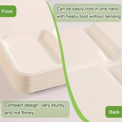 125 Pack 8 * 10 inch Heavy Duty Paper Plates with 5 Com