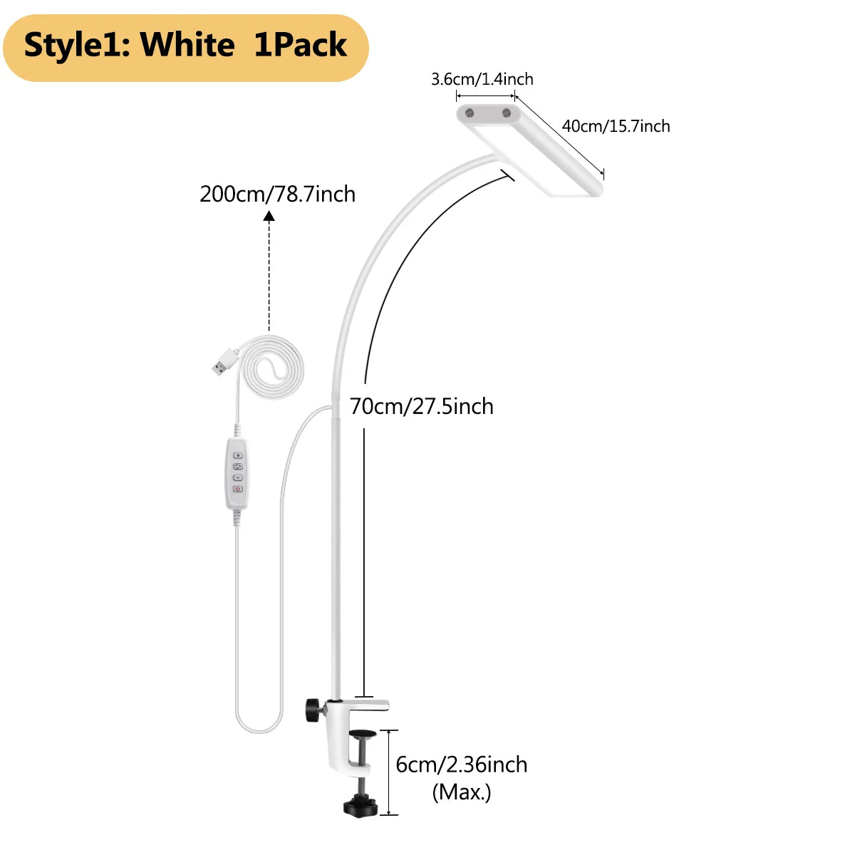 Eye-Caring Desk Light Lamp with Stepless Dimming Adjustable