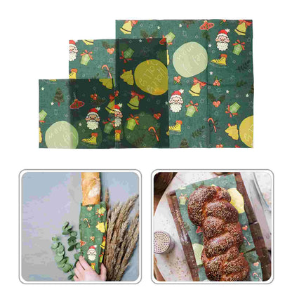 3 Pcs Reusable Fresh Keeping Beeswax Wrap