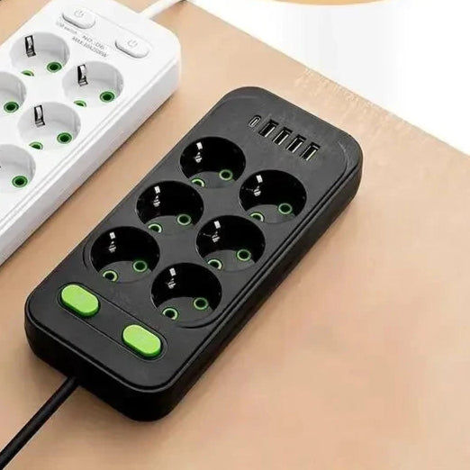 Outlet Multitap Power Strip 2m Extension EU Plug AC