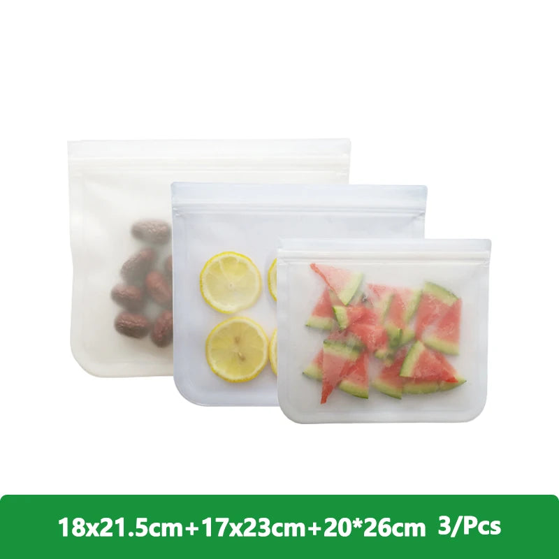 1/2/3/5Pcs Reusable Food Freezer Bags