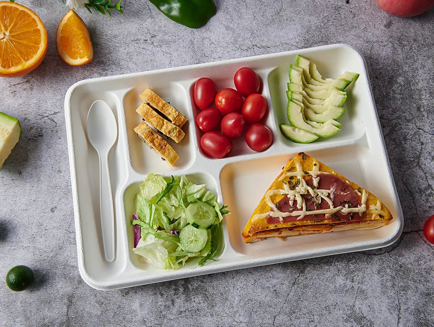 6 Compartment 90 Pack Compartment Paper Plate