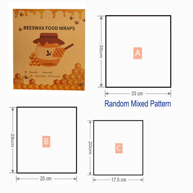 3/7 Pcs Beeswax Food Wraps