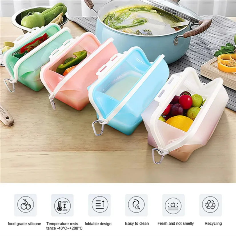 Premium Silicone Reusable Food Storage Bags