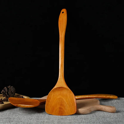 Bamboo Wood Spatula 39cm Long Handle