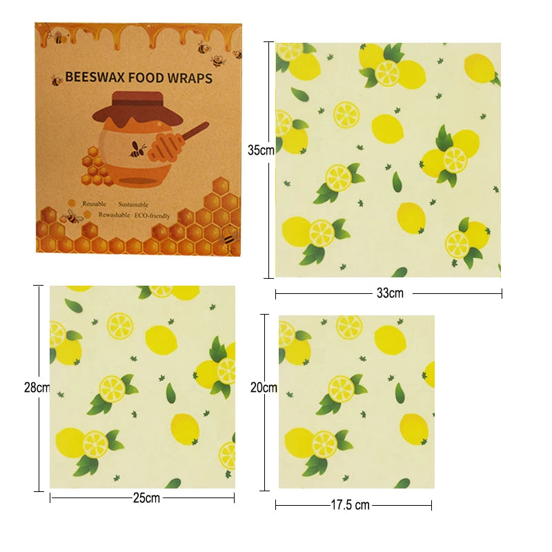 3/7 Pcs Beeswax Food Wraps
