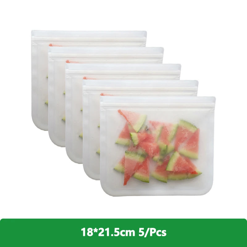 1/2/3/5Pcs Reusable Food Freezer Bags