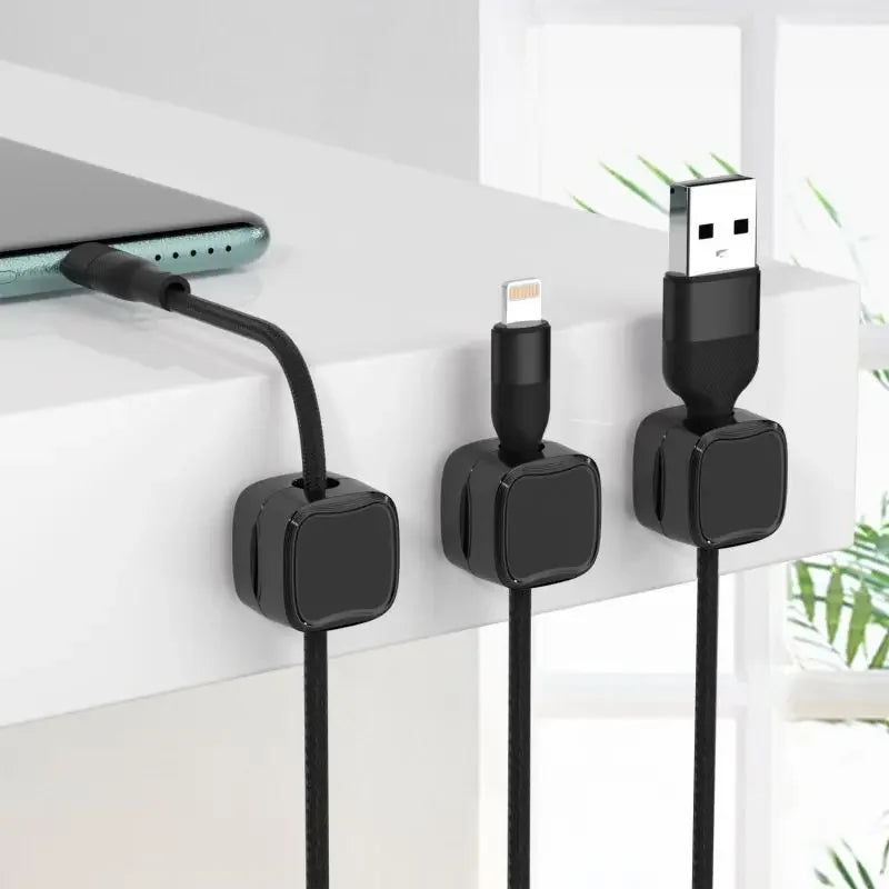 1/3/6pcs Adjustable Cable Holder Magnetic Wire Cord
