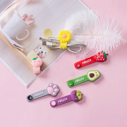 Cable Organizers Reusable Silicone Cable Ties Cord