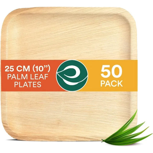 Compostable 10 Inch Palm Leaf Square Plates