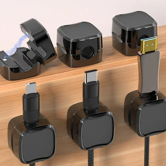 1/3/6pcs Adjustable Cable Holder Magnetic Wire Cord