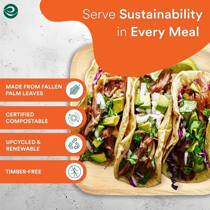 Compostable 10 Inch Palm Leaf Square Plates