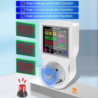 AC220V 110V 16A WIFI Smart Socket Digital Wattmeter EU Plug