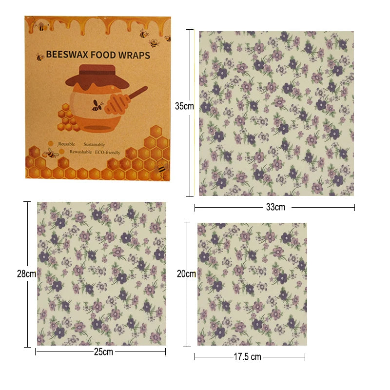 3/7 Pcs Beeswax Food Wraps