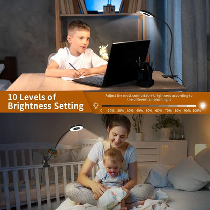 LED Reading Light with Clamp 3 Color & 10 Brightness Desk Lamp