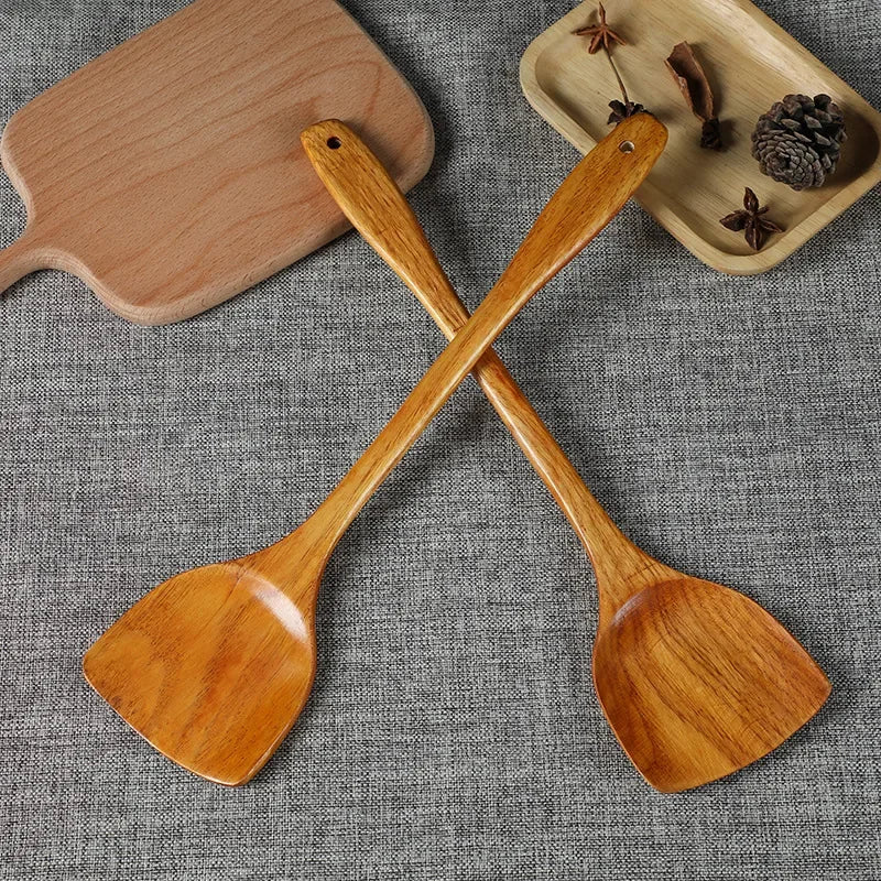 Bamboo Wood Spatula 39cm Long Handle