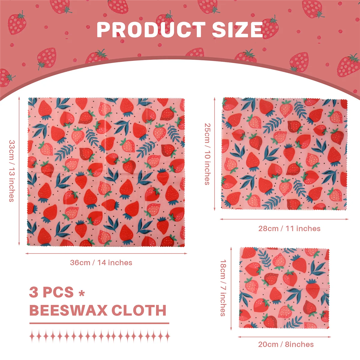 1Set Reusable Beeswax Cloth Wrap