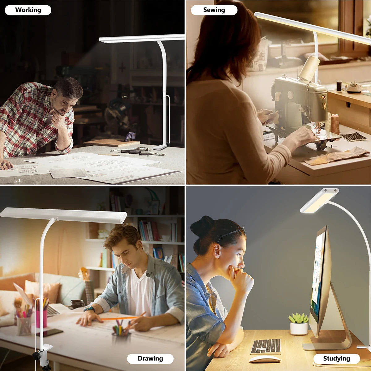 Eye-Caring Desk Light Lamp with Stepless Dimming Adjustable