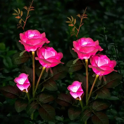 3 Heads Solar LED Romantic Garden Rose